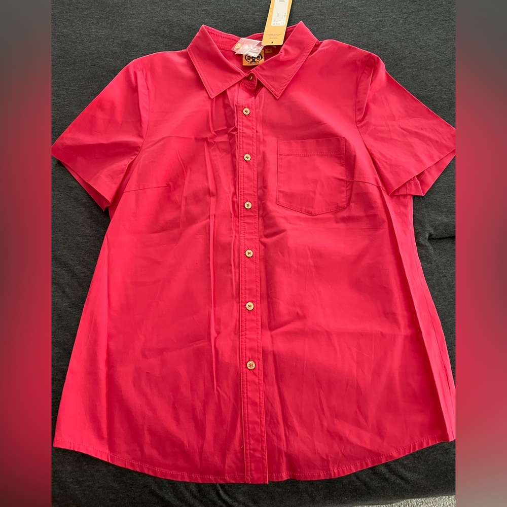 Tory Burch - Short Sleeve Button Up Top - NWT